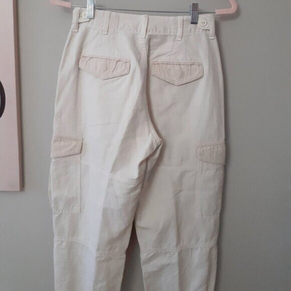 NWOT Citizens of Humanity two tone beige cargo cotton linen surplus pants 24 - Picture 12 of 13